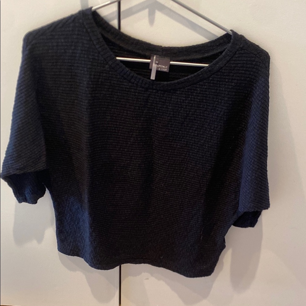 Casual Black Knit Top